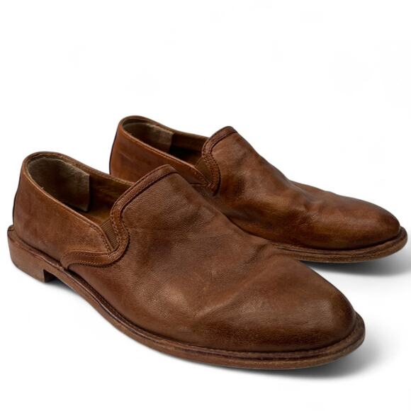 Trask 9  Ali Loafers Brown Leather Italian Sheepskin Handcrafted Women Flats - Picture 2 of 7